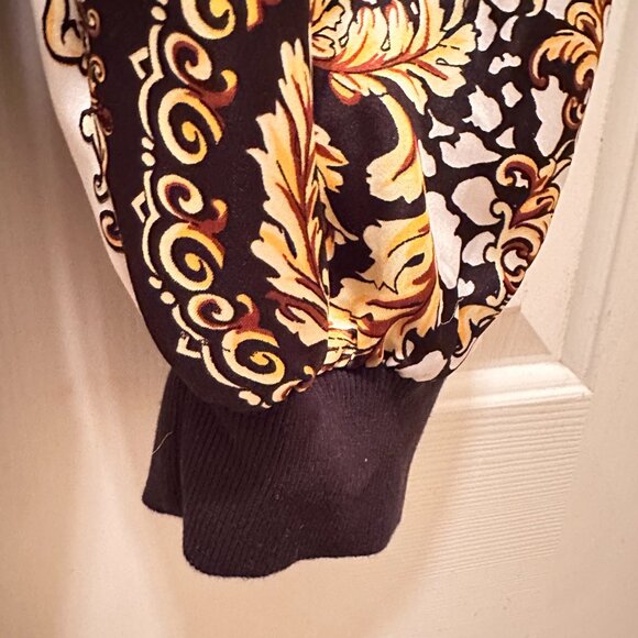 Ornate White, Gold & Black Floral Jumpsuit - Picture 5 of 9